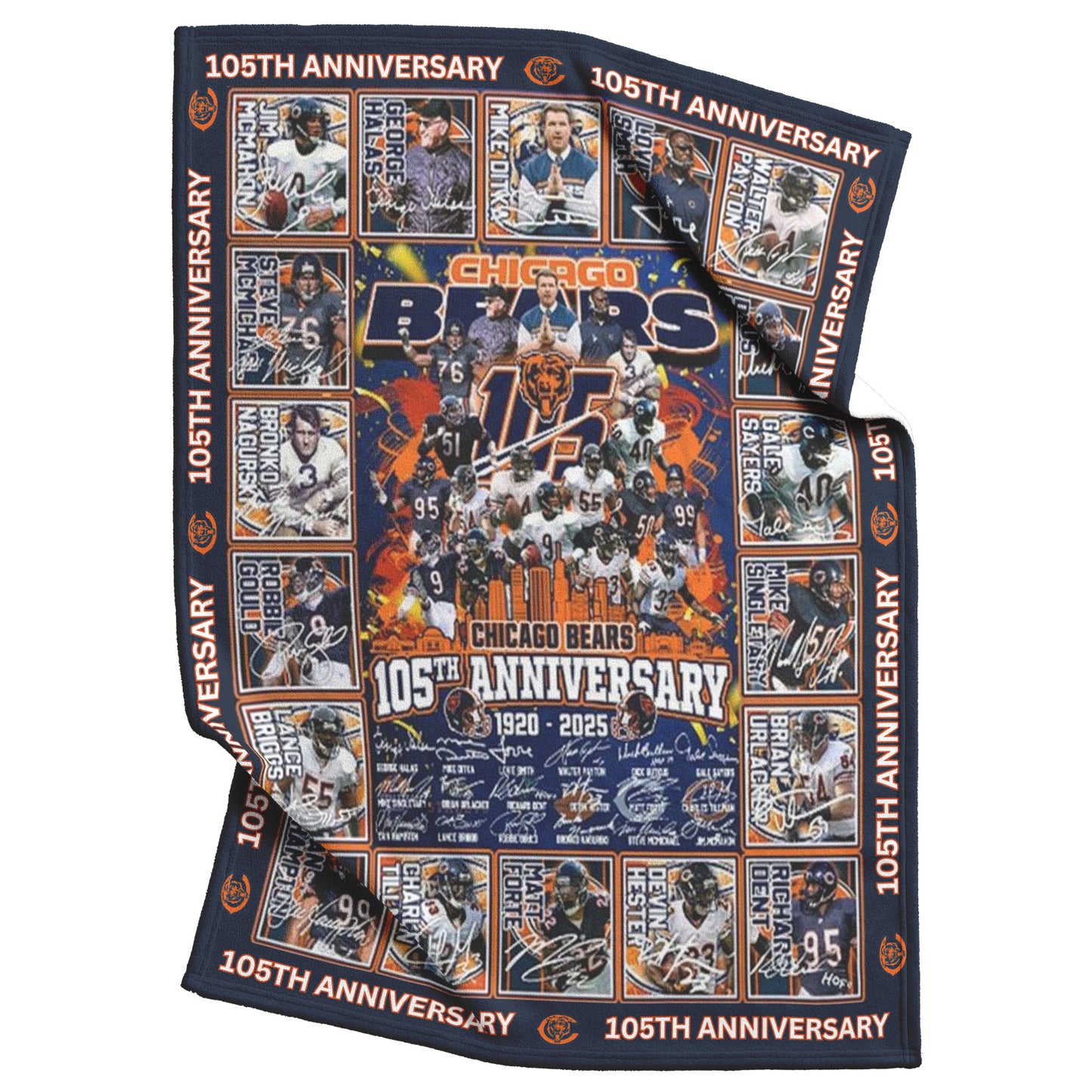Chicago Bears 105th Anniversary 1920-2025 Fleece Blanket 30 x 40 60 x 80