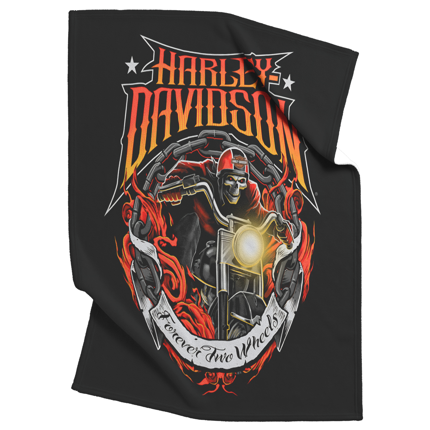 Forever_Two_Wheels_Harley_Davidson_Blank_V_Blanket_Top_Bottom_Folds_Mockup.png