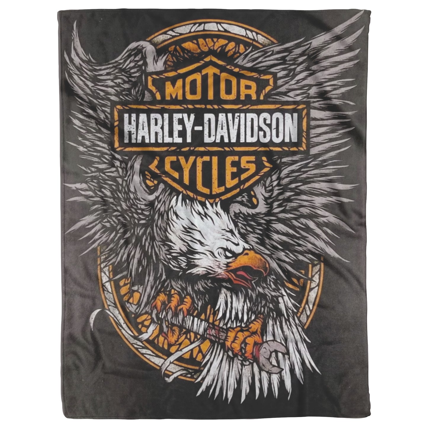 Harley Davidson Angry Eagle Blanket Gift for Bikers Velveteen Plush Fleece Blanket 60 x 80