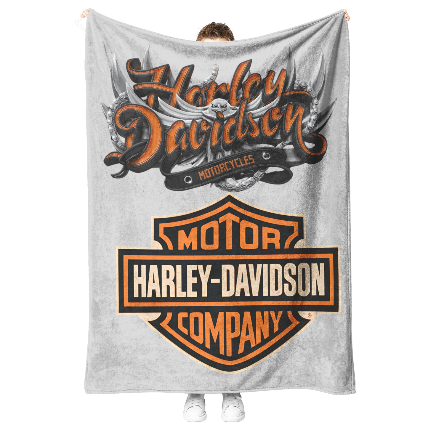 Harley_Davidson_Enraged_Eagle_Gift_for_B_V_Blanket_Model_Mockup.png