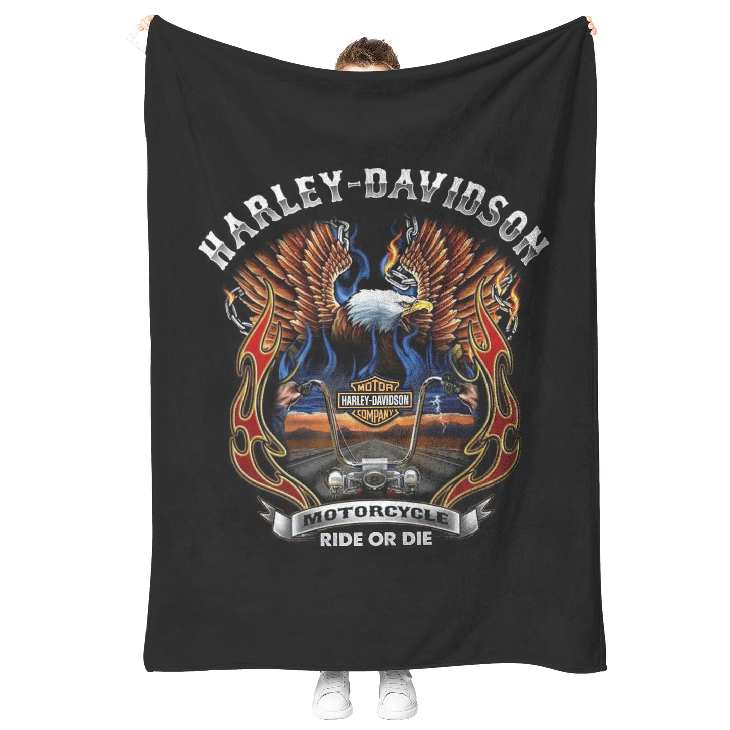 Harley_Davidson_Fiery_Eagle_Blank_Gift_f_V_Blanket_Model_Mockup.png