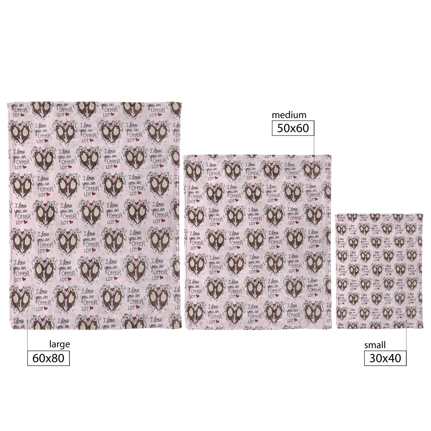 I LOVE YOU OTTER LOT THROW BLANKET