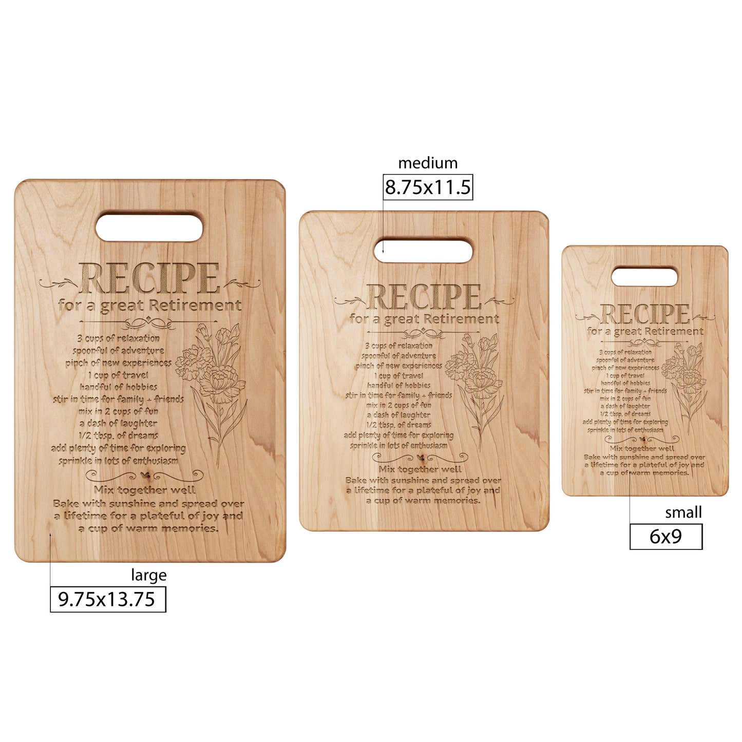 MAPLE CUTTING BOARD RECIPE FOR A GREAT RETIREMENT
