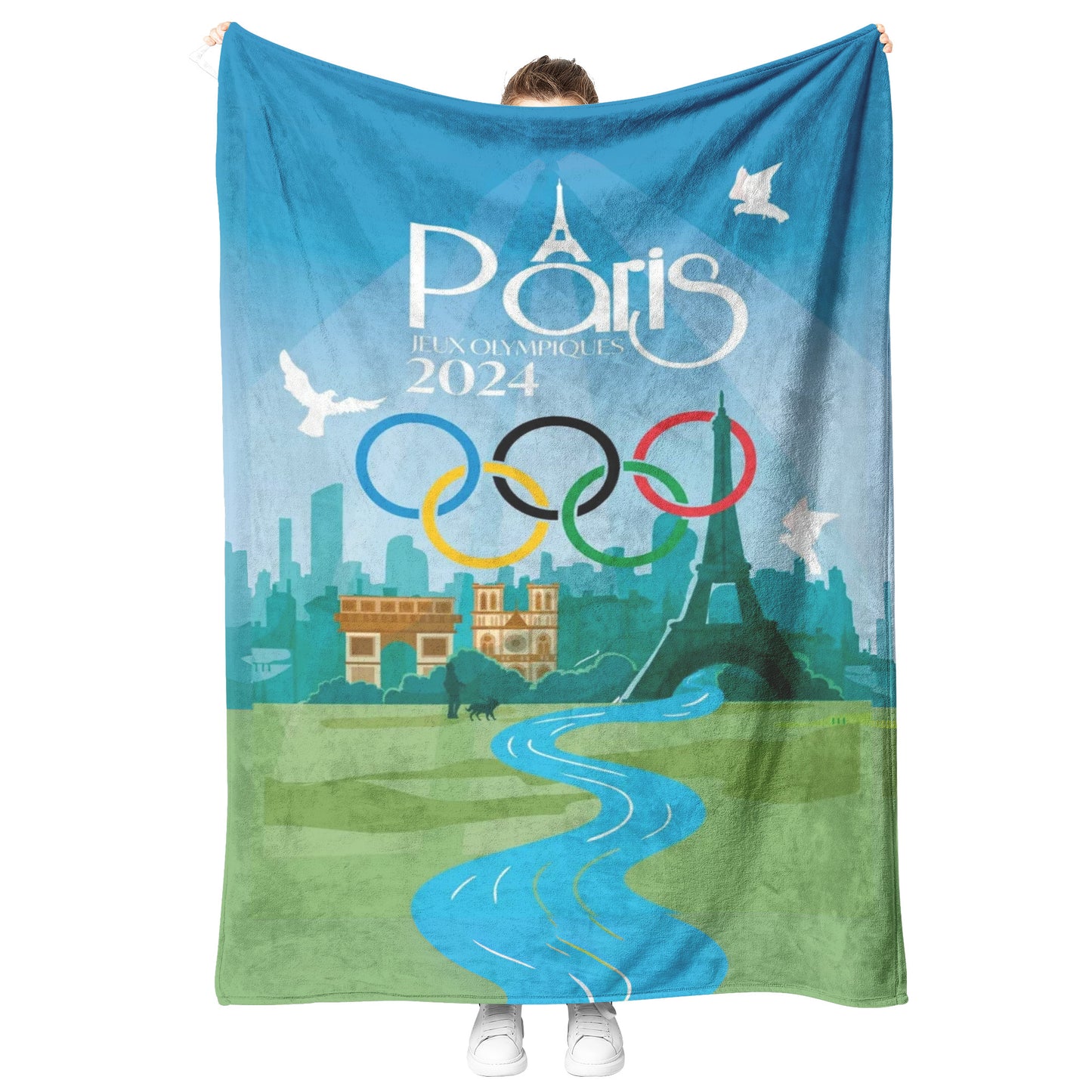 Paris 2024 Olympics Blanket Plush Mink Touch Fleece Blanket 50 X 60
