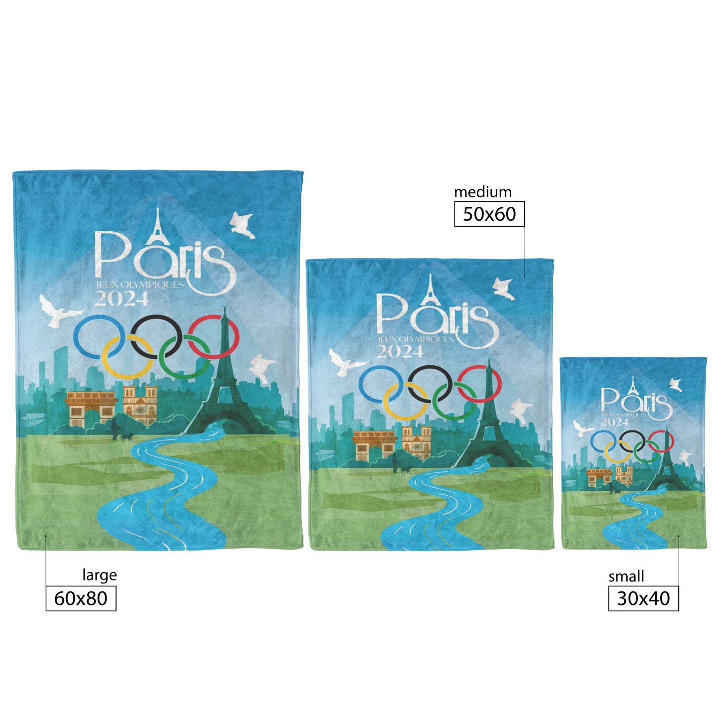 Paris 2024 Olympics Blanket Plush Mink Touch Fleece Blanket 50 X 60