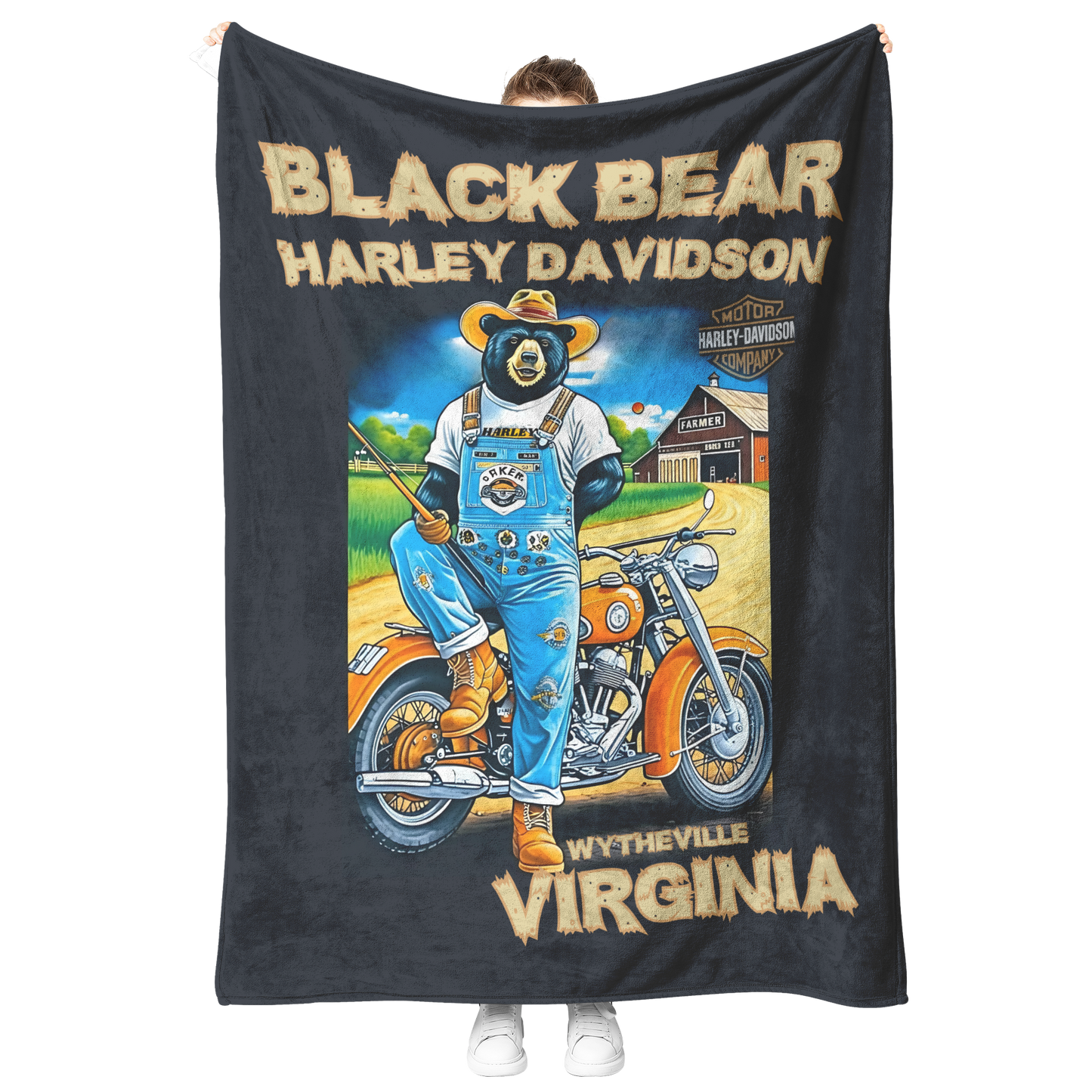 Perfect_Gift_for_Bikers_Harley_Davidson__V_Blanket_Model_Mockup.png