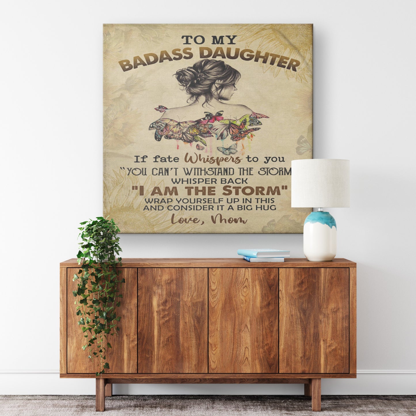 TO MY BADASS DAUGHTER WALL ART CANVAS