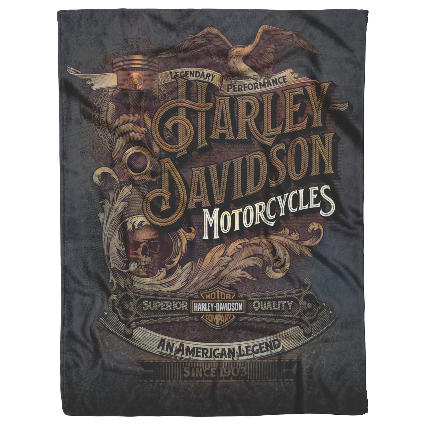 VTG Rustic Harley Davidson Blanket Gift for Bikers mink touch Plush Fleece Blanket