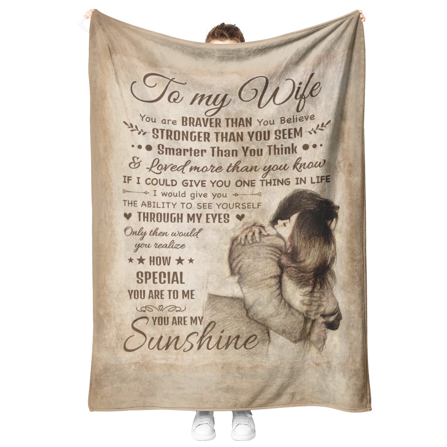 Wife Blanket - to My Wife Blanket from Husband for Christmas Birthday Valentine gift 50 x 60