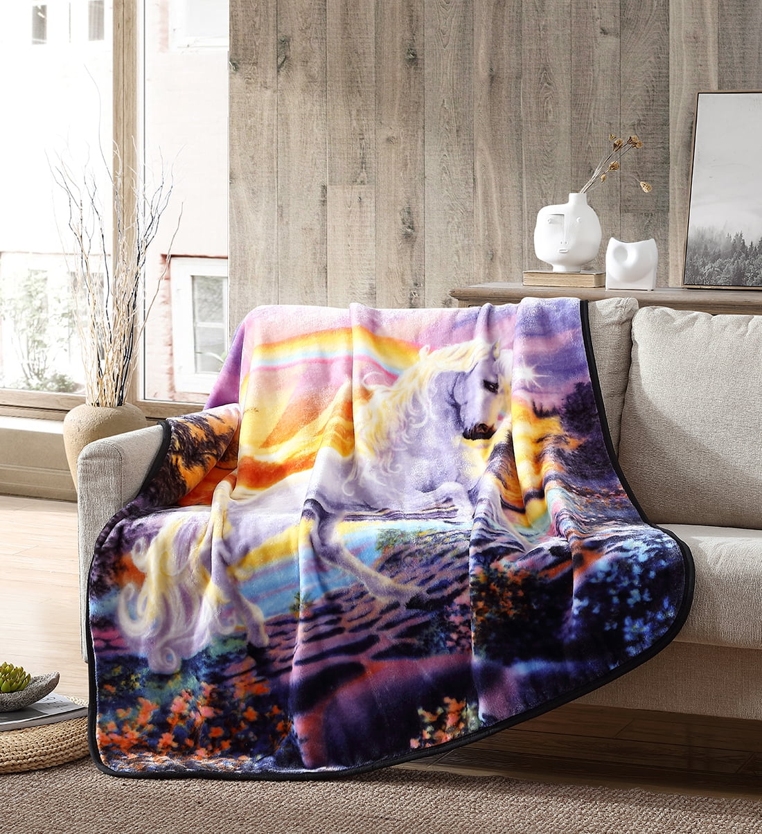 Untamed Frontier unicorn Throw Blanket