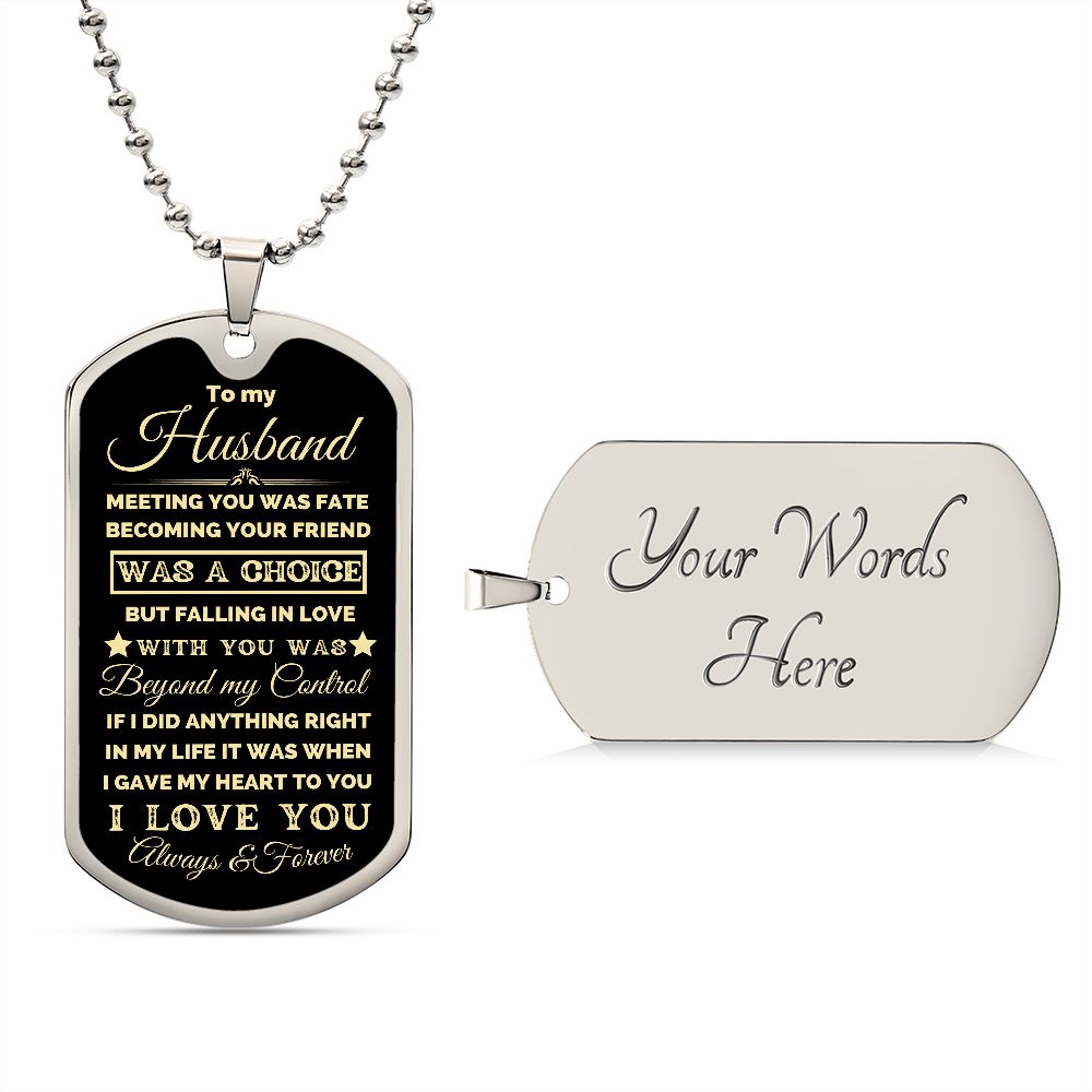 TO MY HUSBAND | DOG TAG NECKLACE | MEETING YOU WAS FATE