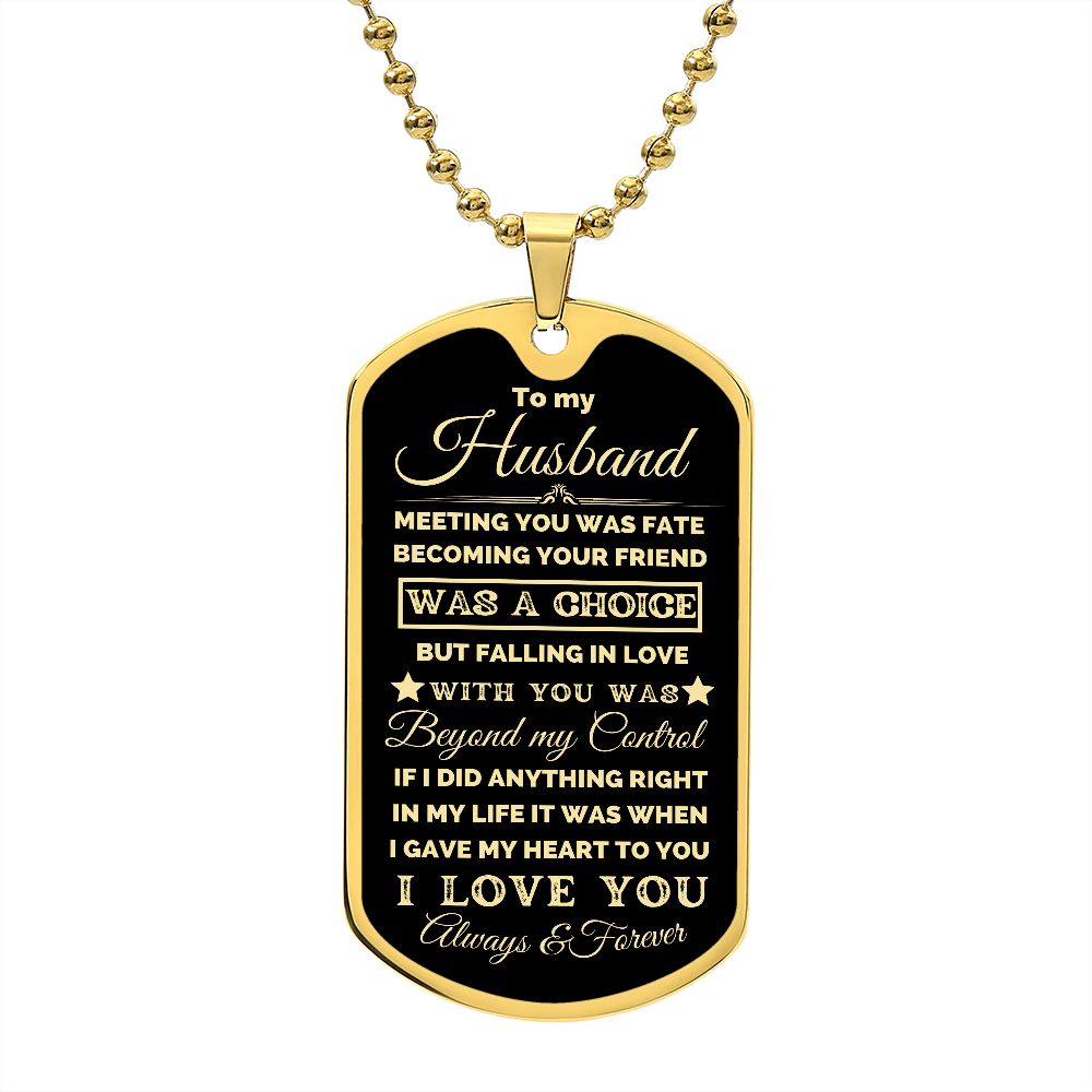 TO MY HUSBAND | DOG TAG NECKLACE | MEETING YOU WAS FATE