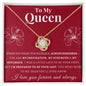 TO MY QUEEN | YOU ARE MY INSPIRATION | ROSE RED | LOVE KNOT NECKLACE