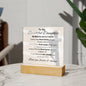 TO MY BEAUTIFUL DAUGHTER | ALWAYS REMEMBER | SQUARE ACRYLIC PLAQUE