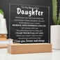 To My Beautiful Daughter - Straighten Your Crown - Acrylic Square Plaque white