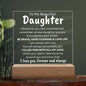 To My Beautiful Daughter - Straighten Your Crown - Acrylic Square Plaque white