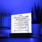 TO MY BEAUTIFUL DAUGHTER | ALWAYS REMEMBER | SQUARE ACRYLIC PLAQUE