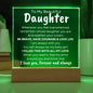 To My Beautiful Daughter - Straighten Your Crown - Acrylic Square Plaque white