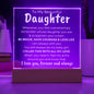 To My Beautiful Daughter - Straighten Your Crown - Acrylic Square Plaque white