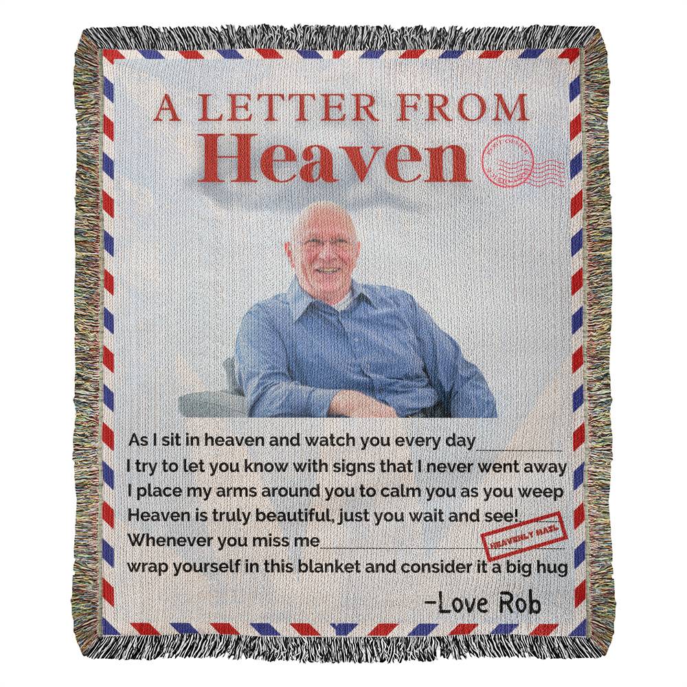 A Letter from Heaven | Personalized Photo Heirloom Woven Blanket