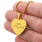 ENGRAVED PERSONALIZED HEART NECKLACE | I AM BLESSED
