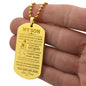 MY SON | ENGRAVED DOG TAG NECKLACE | YOU ARE MY SON