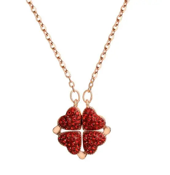 Enamel Stereoscopic Necklace Rings Earrings Rose Flower Jewelry Gift Box