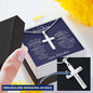 TO MY GRANDSON | STAINLESS STEEL CROSS NECKLACE | I WILL LOVE YOU FOREVER