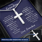 TO MY GRANDSON | STAINLESS STEEL CROSS NECKLACE | I WILL LOVE YOU FOREVER