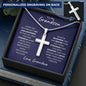 TO MY GRANDSON | STAINLESS STEEL CROSS NECKLACE | I WILL LOVE YOU FOREVER
