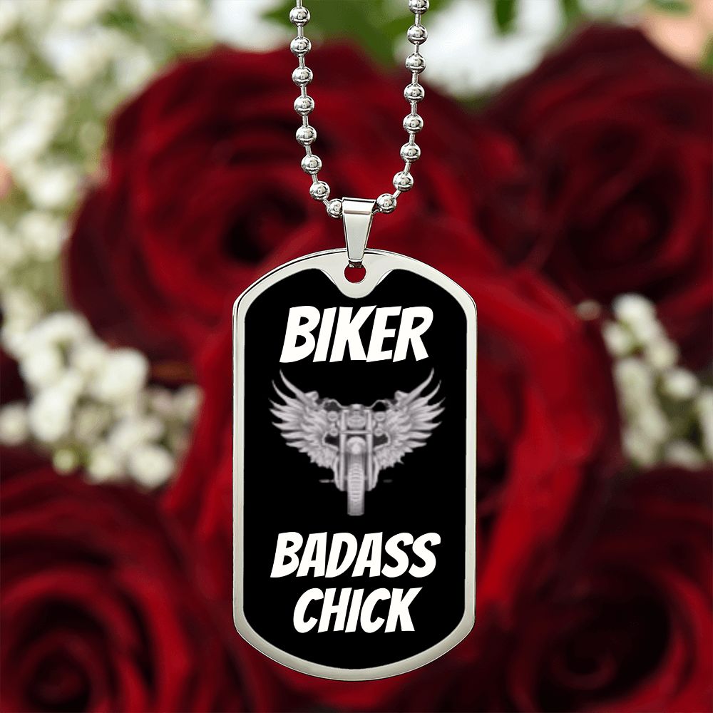 BIKER BADASS CHICK | LUXURY MILITARY NECKLACE |