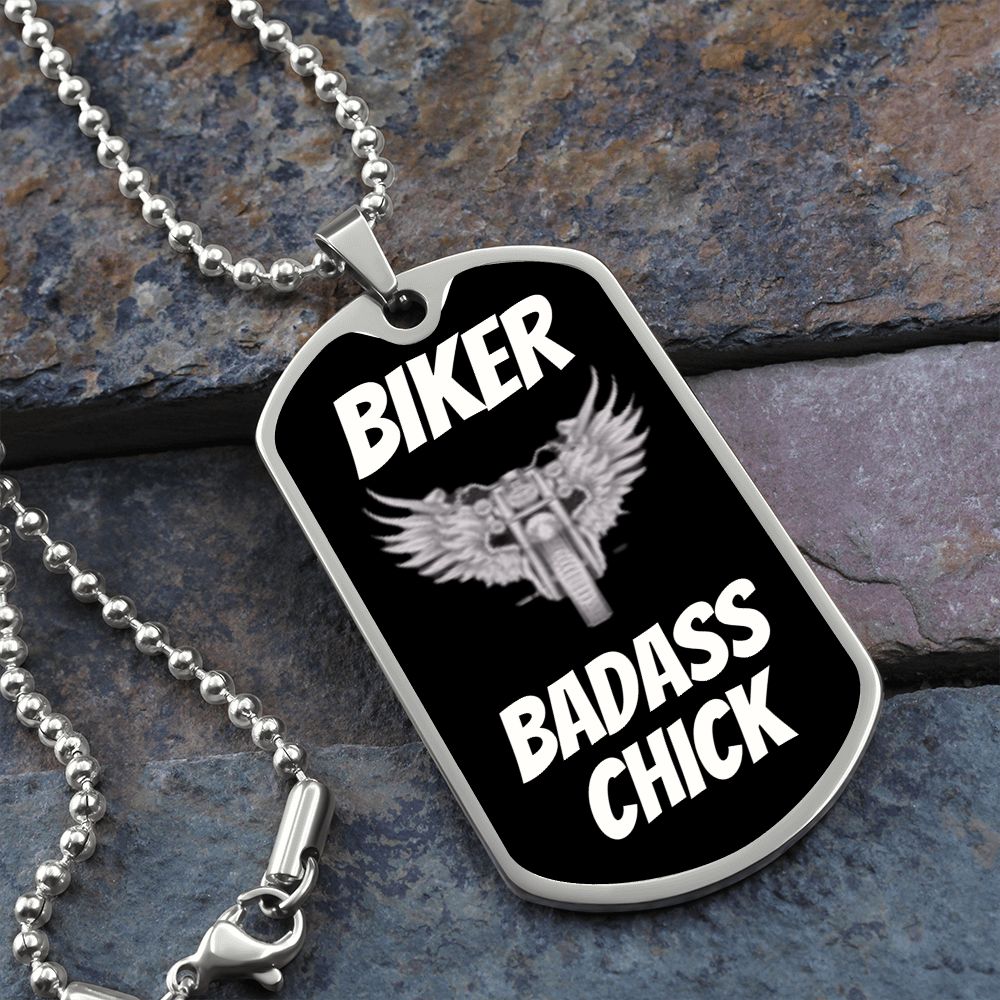 BIKER BADASS CHICK | LUXURY MILITARY NECKLACE |