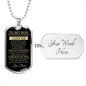 TO MY SON | LUXURY MILITARY NECKLACE DOG TAG | NEVER FORGET