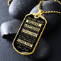 TO MY SON | LUXURY MILITARY NECKLACE DOG TAG | BELIEVE