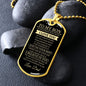 TO MY SON | LUXURY MILITARY NECKLACE DOG TAG | NEVER FORGET