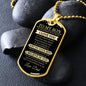 TO MY SON | LUXURY MILITARY NECKLACE DOG TAG | I LOVE YOU