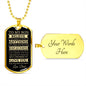 TO MY SON | LUXURY MILITARY NECKLACE DOG TAG | BELIEVE