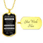 TO MY SON | LUXURY MILITARY NEKLACE DOG TAG | NEVER FORGET|