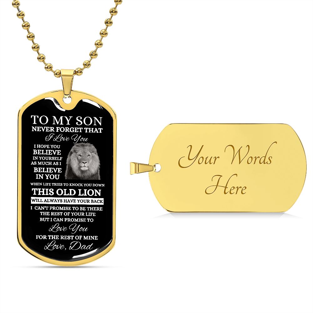 TO MY SON| LUXURY DOG TAG | I LOVE YOU