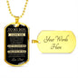 TO MY SON | LUXURY MILITARY NECKLACE DOG TAG | I LOVE YOU