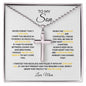 TO MY SON| STAINLESS CROSS NECKLACE| NEVER FORGET I LOVE YOU