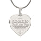 TO MY DAUGHTER | ENGRAVED HEART NECKLACE | DAD LOVES YOU