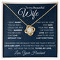 TO MY BEAUTIFUL WIFE | LOVE KNOT NECKLACE | I CANT LIVE WITHOUT YOU