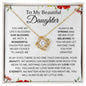 TO MY BEAUTIFUL DAUGHTER | LOVE KNOT NECKLACE | GOD BLESSED ME WITH A WONDERFULL DAUGHTER