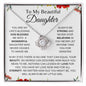 TO MY BEAUTIFUL DAUGHTER | LOVE KNOT NECKLACE | GOD BLESSED ME WITH A WONDERFULL DAUGHTER
