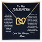 TO MY DAUGHTER | INTERLOCKING HEARTS NECKLACE | REMEMBER I AM ALWAYS IN YOUR CONER
