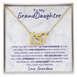 TO MY GRANDDAUGHTER | INTERLOCKING HEARTS NECKLACE | I WILL LOVE YOU FOREVER