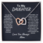 TO MY DAUGHTER | INTERLOCKING HEARTS NECKLACE | REMEMBER I AM ALWAYS IN YOUR CONER