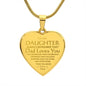 TO MY DAUGHTER | ENGRAVED HEART NECKLACE | DAD LOVES YOU
