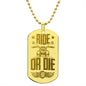 ENGRAVED DOG TAG NECKLACE | RIDE OR DIE